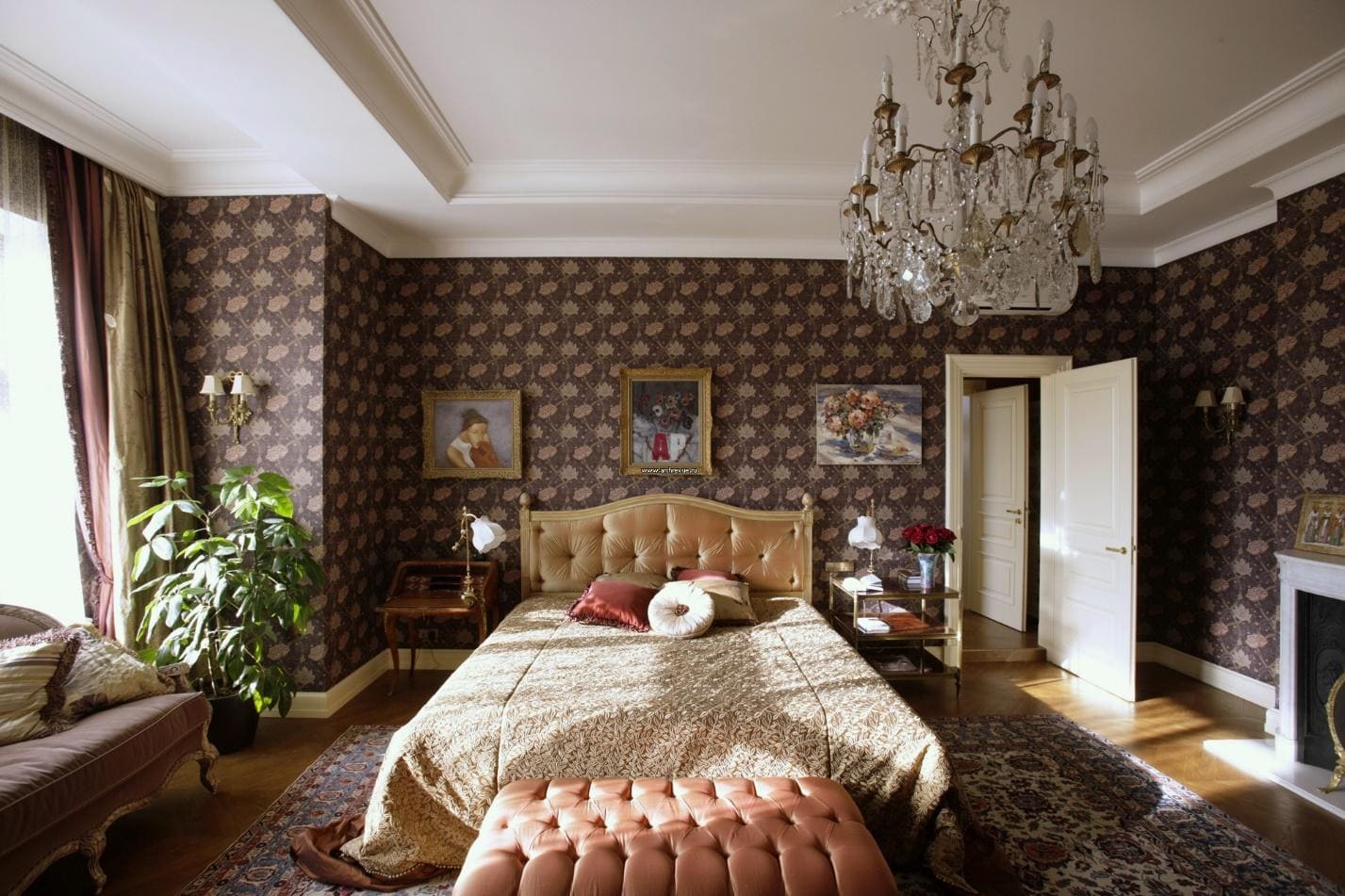 Деревенский интерьер спальни в английском стиле